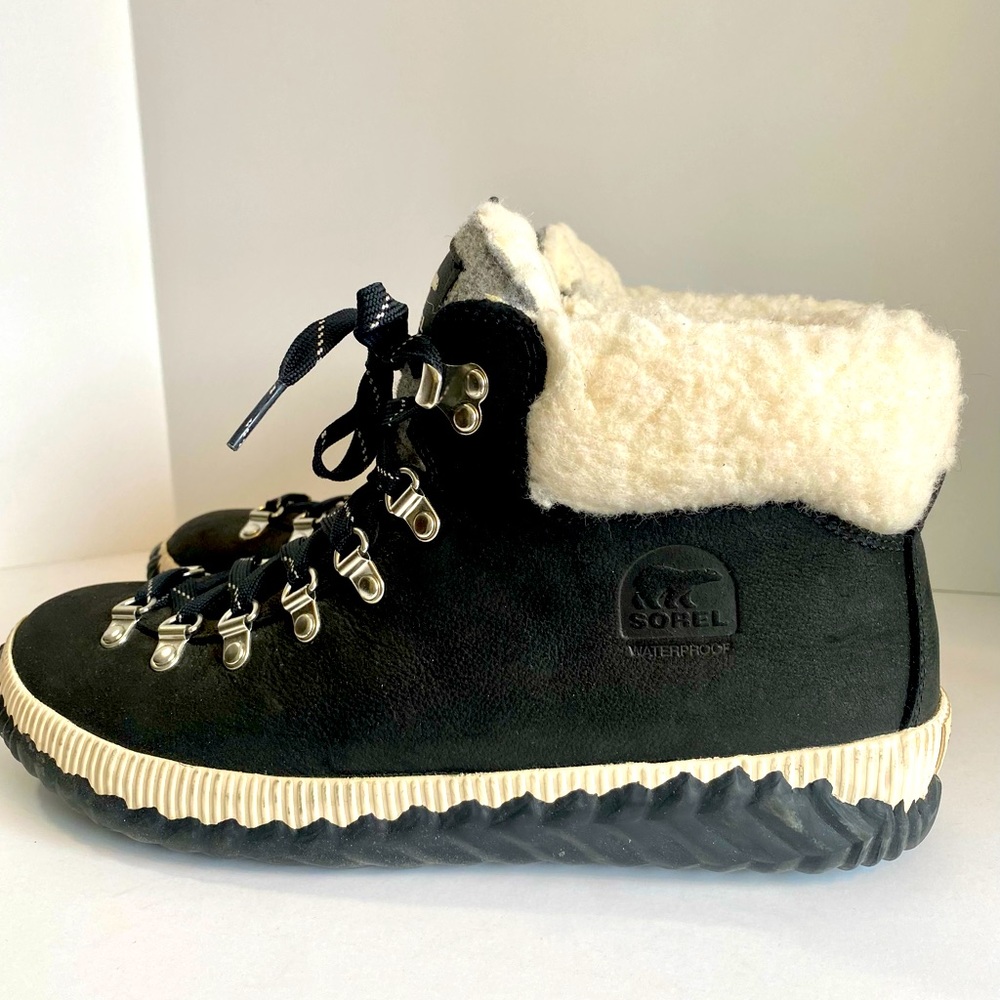 SOREL Women's Out N About Plus Conquest Waterproof Winter Boots, Size 11 Black